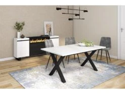 Table à Manger, 8 Personnes, 170, Robuste Et Stable, Structure Et Pieds Solides, Blanc 9 Table à Manger, 8 Personnes, 170, Robuste Et Stable, Structure Et Pieds Solides, Blanc -Mobilia Boutique table a manger 12578271