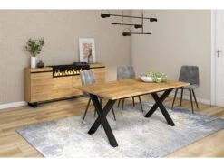 Table à Manger, 8 Personnes, 170, Robuste Et Stable, Structure Et Pieds Solides, Chêne -Mobilia Boutique table a manger 12578291