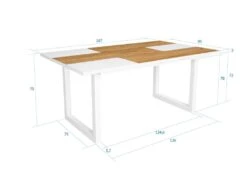 Table à Manger, 8 Personnes, 170, Robust, Structure Stable, Pieds Solides, Chêne Et Blanc -Mobilia Boutique table a manger 12578869
