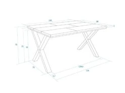 Table à Manger, 6 Personnes, 140, Robust, Structure Stable, Pieds Solides, Chêne Et Noir -Mobilia Boutique table a manger 12578971