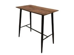 TIANO - Ensemble Table Haute Effet Bois + 4 Tabourets Camel -Mobilia Boutique table a manger 12600067