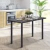 HOMCOM Table à Manger Style Contemporain 4 Personnes Dim. 120L X 60l X 76H Cm Panneaux Particules Acier Inoxydable Noir -Mobilia Boutique table a manger 12619671