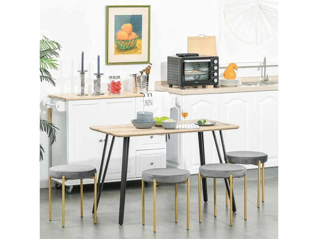 Table à Manger Design Industriel Grand Plateau Dim. 120L X 60l X 75H Cm Pieds Métal Noir En épingles MDF Aspect Chêne Clair 3 Table à Manger Design Industriel Grand Plateau Dim. 120L X 60l X 75H Cm Pieds Métal Noir En épingles MDF Aspect Chêne Clair