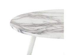 Table à Manger Effet Marbre Et Blanc 120 X 70 Cm GUTIERE -Mobilia Boutique table a manger 12652781