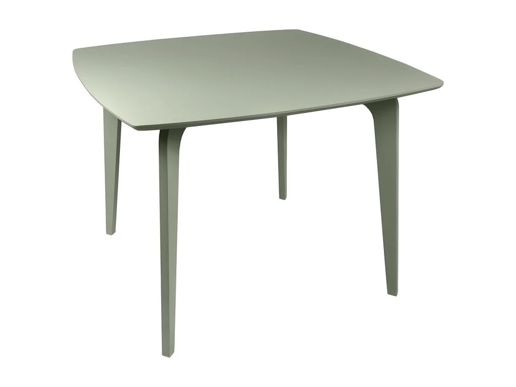 Table De Repas Carrée Verte Piètement Hévéa Massif - WOLI 3286 3 Table De Repas Carrée Verte Piètement Hévéa Massif - WOLI 3286