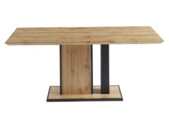 Table à Manger 6 Couverts En MDF Et Métal - Naturel Et Noir - MARIDORA -Mobilia Boutique table a manger 12872841