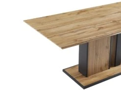 Table à Manger 6 Couverts En MDF Et Métal - Naturel Et Noir - MARIDORA -Mobilia Boutique table a manger 12872843