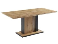 Table à Manger 6 Couverts En MDF Et Métal - Naturel Et Noir - MARIDORA -Mobilia Boutique table a manger 12872845