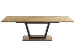 Table à Manger Extensible 6 à 10 Couverts En MDF Et Métal - Naturel Et Noir - VITENO -Mobilia Boutique table a manger 12872851