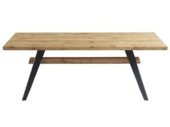 Table à Manger 8 Couverts En MDF - Naturel Et Anthracite - MILATU -Mobilia Boutique table a manger 12873601