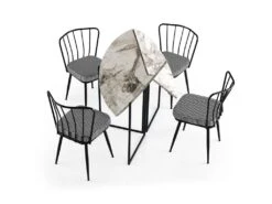 Table De Salle À Manger Ganges Ronde Dotée De Pieds Métalliquesen Couleur Pin Atlantique, Dimensions 100 X72 X 100 Cm -Mobilia Boutique table a manger 12988571