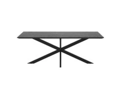 Table Rectangulaire Marvel 8 Personnes En Bois De Teck Recyclé Noir 220 Cm -Mobilia Boutique table a manger 13009367