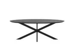 Table Ovale Sparo 8 Personnes En Bois De Teck Recyclé Noir 240 Cm -Mobilia Boutique table a manger 13009421
