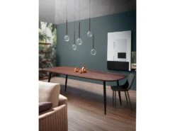 Table De Repas Noyer Massif Et Métal - 200L X 100P