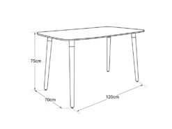 Table Rectangulaire 120 × 70cm Noire PIA - HAPPY GARDEN -Mobilia Boutique table a manger 13088329