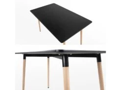 Table Rectangulaire 120 × 70cm Noire PIA - HAPPY GARDEN -Mobilia Boutique table a manger 13088331