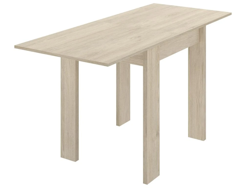 Table Extensible En Panneaux De Particules Mélaminés Coloris Chêne - Longueur 67.1-134.2 X Profondeur 67.1 X Hauteur 77.3-79.2 Cm 4 Table Extensible En Panneaux De Particules Mélaminés Coloris Chêne - Longueur 67.1-134.2 X Profondeur 67.1 X Hauteur 77.3-79.2 Cm – Image 2
