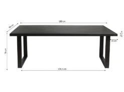 Table à Manger Design Bois Massif NIKO - Table Rectangulaire Noir 200x100 -Mobilia Boutique table a manger 13160069