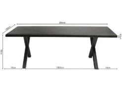 Table à Manger Design Bois Massif GOYA - Table Noir Pied Design 200x100 -Mobilia Boutique table a manger 13160407