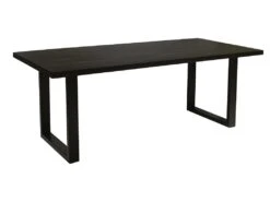 Table à Manger Design Bois Massif NIKO - Table Rectangulaire Noir 180x90