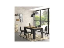 Table De Repas à Allonge Bois/Noir - VIENNE -Mobilia Boutique table a manger 13238699