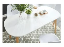 Gurra - Table à Manger Scandinave Extensible 160-200 X 80 Cm - Couleur - Blanc -Mobilia Boutique table a manger 13296557