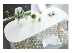 Gurra - Table à Manger Scandinave Extensible 160-200 X 80 Cm - Couleur - Blanc -Mobilia Boutique table a manger 13296559