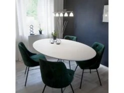 Taco Elipse - Table à Manger En Bois 160x110 - Couleur - Blanc -Mobilia Boutique table a manger 13296609