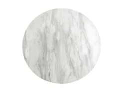 Bolzano - Table à Manger Ronde Effet Marbre ø110cm - Couleur - Blanc -Mobilia Boutique table a manger 13297785