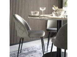 Bolzano - Table à Manger Ronde Effet Marbre ø110cm - Couleur - Blanc -Mobilia Boutique table a manger 13297793