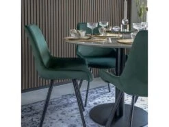 Bolzano - Table à Manger Ronde Effet Marbre ø110cm - Couleur - Blanc -Mobilia Boutique table a manger 13297797