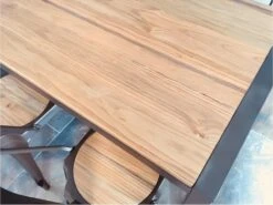 NEVADA - Mange Debout 180 Cm Acier/bois Massif Clair -Mobilia Boutique table a manger 13381907