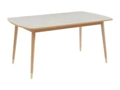 Vejend - Table à Manger Extensible En Bois Et Céramique 160-200x90cm - Couleur - Marbre Blanc -Mobilia Boutique table a manger 13389027