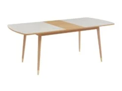 Vejend - Table à Manger Extensible En Bois Et Céramique 160-200x90cm - Couleur - Marbre Blanc -Mobilia Boutique table a manger 13389033