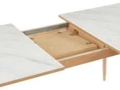 Vejend - Table à Manger Extensible En Bois Et Céramique 160-200x90cm - Couleur - Marbre Blanc -Mobilia Boutique table a manger 13389037