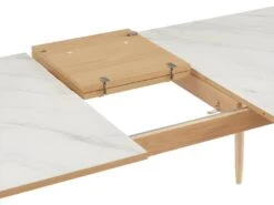 Vejend - Table à Manger Extensible En Bois Et Céramique 160-200x90cm - Couleur - Marbre Blanc -Mobilia Boutique table a manger 13389041