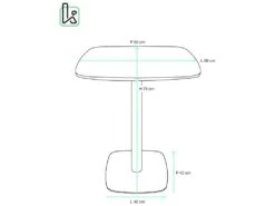 Table Bistrot Design Plateau Carré Pied Fixe SILA (Noir) -Mobilia Boutique table a manger 13435821