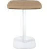 Table Bistrot Design Plateau Carré Pied Fixe SILA (Blanc & Chêne) -Mobilia Boutique table a manger 13435823