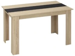 Table à Manger Grand Plateau 4-6 Personnes - Dim. 120L X 69l X 75H Cm - Panneaux Noir Aspect Chêne Clair 8 Table à Manger Grand Plateau 4-6 Personnes - Dim. 120L X 69l X 75H Cm - Panneaux Noir Aspect Chêne Clair -Mobilia Boutique table a manger 13614423