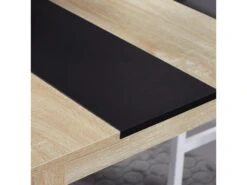 Table à Manger Grand Plateau 4-6 Personnes - Dim. 120L X 69l X 75H Cm - Panneaux Noir Aspect Chêne Clair 11 Table à Manger Grand Plateau 4-6 Personnes - Dim. 120L X 69l X 75H Cm - Panneaux Noir Aspect Chêne Clair -Mobilia Boutique table a manger 13614429