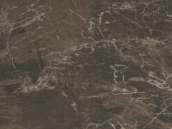 Table à Manger Extensible 6 à 8 Couverts En Céramique Et Métal - Effet Marbre Marron Et Noir - DONOTI -Mobilia Boutique table a manger 13670171