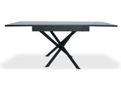 Table Extensible Moderne L90-180cm Liberac Métal Noir Et Bois Noir Mat 6 Table Extensible Moderne L90-180cm Liberac Métal Noir Et Bois Noir Mat -Mobilia Boutique table a manger 13698047