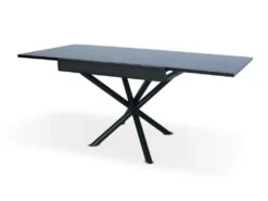 Table Extensible Moderne L90-180cm Liberac Métal Noir Et Bois Noir Mat 7 Table Extensible Moderne L90-180cm Liberac Métal Noir Et Bois Noir Mat -Mobilia Boutique table a manger 13698049
