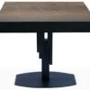 Table Design Carrée Extensible 180cm Mealane Pied Central Métal Noir Et Noyer -Mobilia Boutique table a manger 13698159