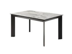 Table à Manger Extensible 4 à 10 Couverts En Céramique Et Métal - Effet Marbre Gris Et Noir - CARMONI 19 Table à Manger Extensible 4 à 10 Couverts En Céramique Et Métal - Effet Marbre Gris Et Noir - CARMONI -Mobilia Boutique table a manger 14290641