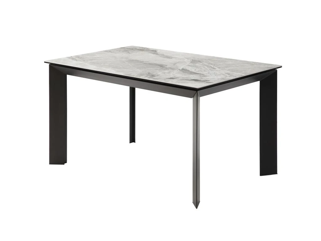 Table à Manger Extensible 4 à 10 Couverts En Céramique Et Métal - Effet Marbre Gris Et Noir - CARMONI 8 Table à Manger Extensible 4 à 10 Couverts En Céramique Et Métal - Effet Marbre Gris Et Noir - CARMONI – Image 6