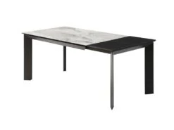 Table à Manger Extensible 4 à 10 Couverts En Céramique Et Métal - Effet Marbre Gris Et Noir - CARMONI 18 Table à Manger Extensible 4 à 10 Couverts En Céramique Et Métal - Effet Marbre Gris Et Noir - CARMONI -Mobilia Boutique table a manger 14290643
