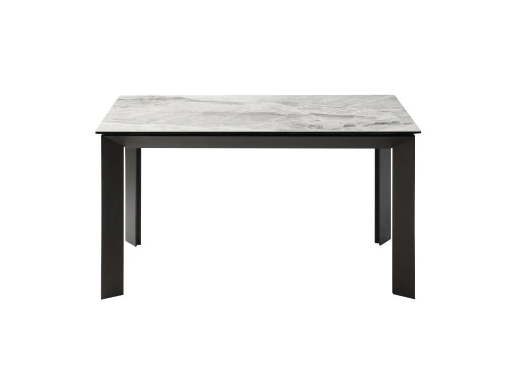 Table à Manger Extensible 4 à 10 Couverts En Céramique Et Métal - Effet Marbre Gris Et Noir - CARMONI 6 Table à Manger Extensible 4 à 10 Couverts En Céramique Et Métal - Effet Marbre Gris Et Noir - CARMONI – Image 4