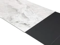 Table à Manger Extensible 4 à 10 Couverts En Céramique Et Métal - Effet Marbre Gris Et Noir - CARMONI 23 Table à Manger Extensible 4 à 10 Couverts En Céramique Et Métal - Effet Marbre Gris Et Noir - CARMONI -Mobilia Boutique table a manger 14290655