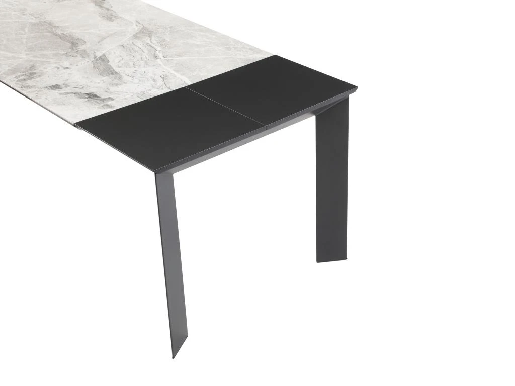 Table à Manger Extensible 4 à 10 Couverts En Céramique Et Métal - Effet Marbre Gris Et Noir - CARMONI 11 Table à Manger Extensible 4 à 10 Couverts En Céramique Et Métal - Effet Marbre Gris Et Noir - CARMONI – Image 9